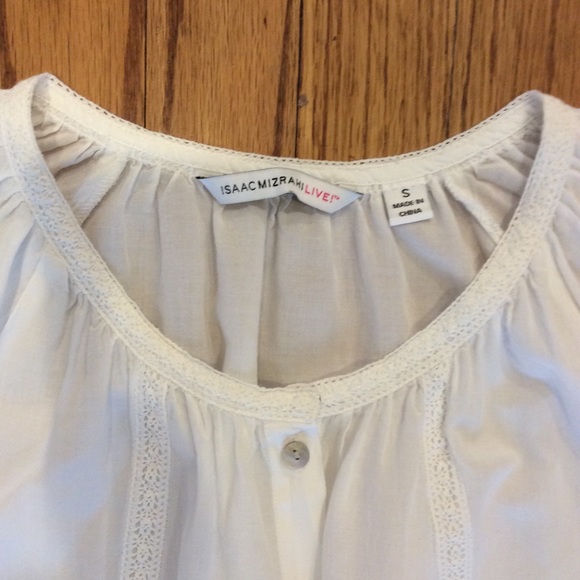 Isaac Mizrahi Live! Lace White blouse top small - Picture 5 of 5